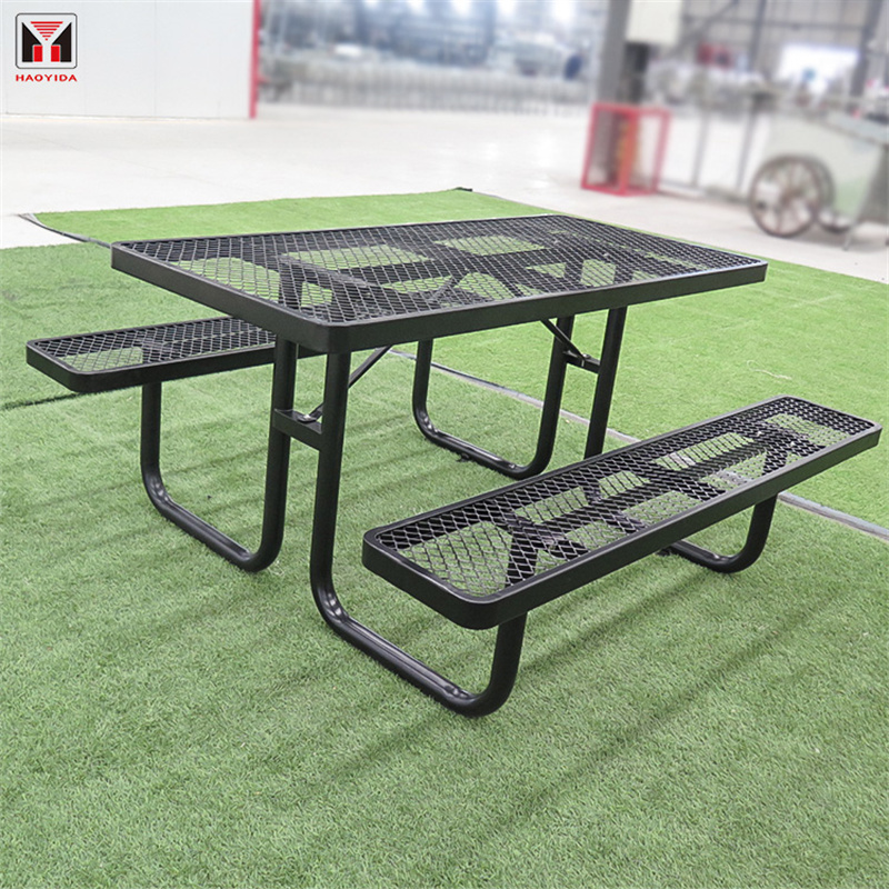 Latabatra fisakafoana metaly mivelatra mahitsizoro 8' ho an'ny ambongadiny Park Street Mainty 2