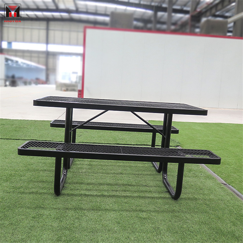 Latabatra fisakafoana metaly mivelatra mahitsizoro 8' ho an'ny ambongadiny Park Street, mainty