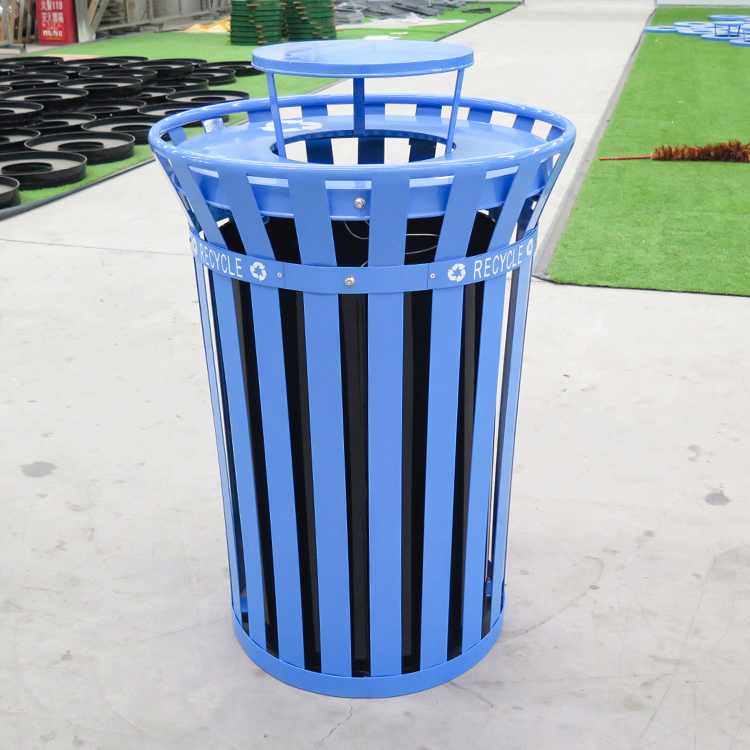 Bin sgudail slataichte stàilinn 38 gallan airson sgudal malairteach a-muigh