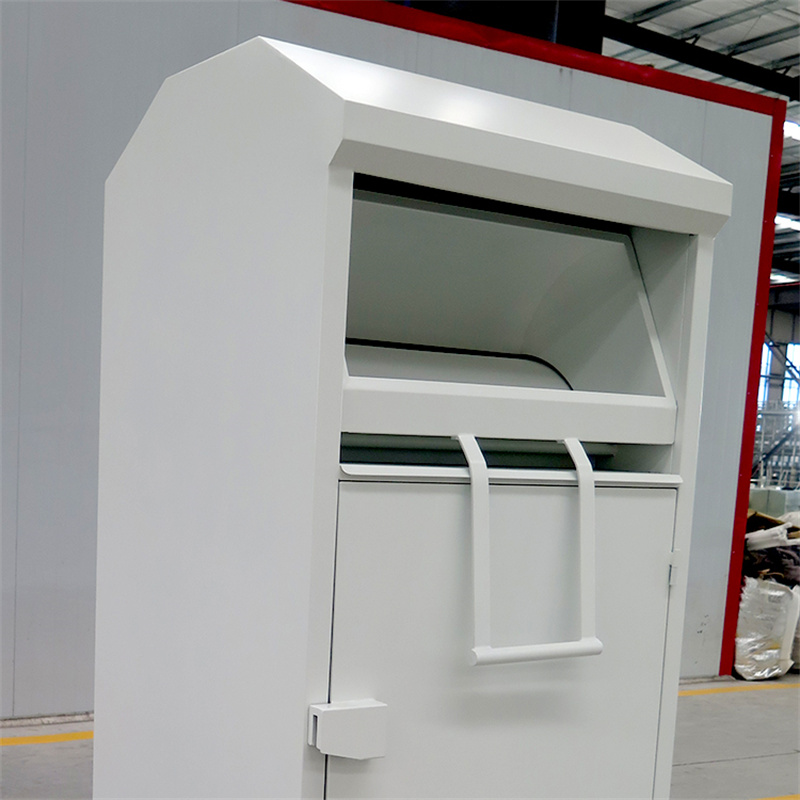 Lixeira para Reciclagem de Roupas e Sapatos de Aço, Caixa de Doação para Coleta Externa 10