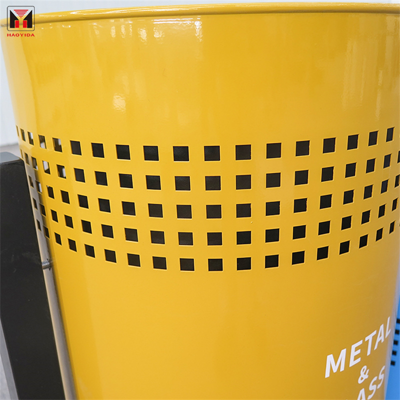 Sérsniðnar litríkar flokkaðar götuðar stálútanar fyrir endurvinnslu úr stáli, 3 hólf11