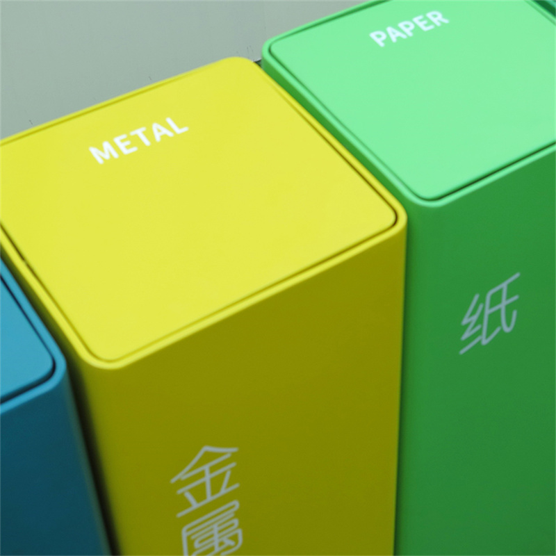 የውጪ ኢንዱስትሪያል 60 ሊትር 4 በ1 የተመደቡ የቆሻሻ መልሶ ጥቅም ላይ የሚውሉ ማጠራቀሚያዎች 10