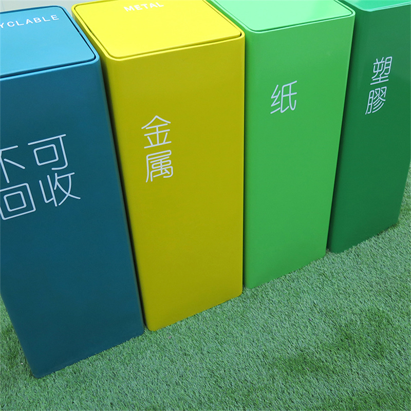 የውጪ ኢንዱስትሪያል 60 ሊትር 4 በ1 የተመደቡ የቆሻሻ መልሶ ጥቅም ላይ የሚውሉ ማጠራቀሚያዎች 8