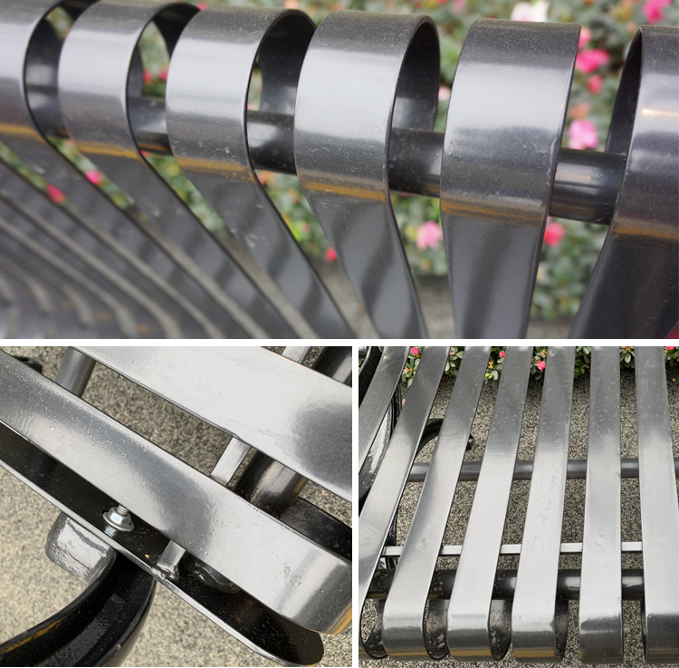 5 oineko kanpoko kaleko parkeko metalezko banku publiko beltza bizkarraldearekin 1