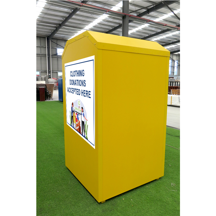 Büyük Kapasiteli Hayır Amaçlı Metal Giysi Bağış Kutusu Fabrikası Toptan Satışı