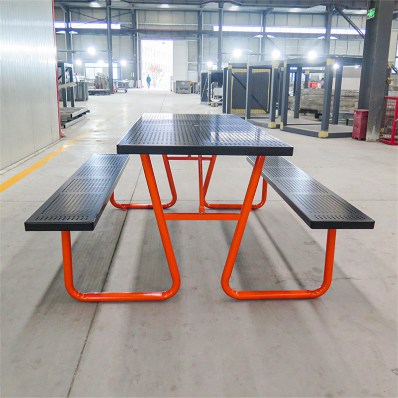 হাওইদা ৬' আয়তক্ষেত্রাকার আউটডোর পার্ক স্টিল বাণিজ্যিক পিকনিক টেবিল