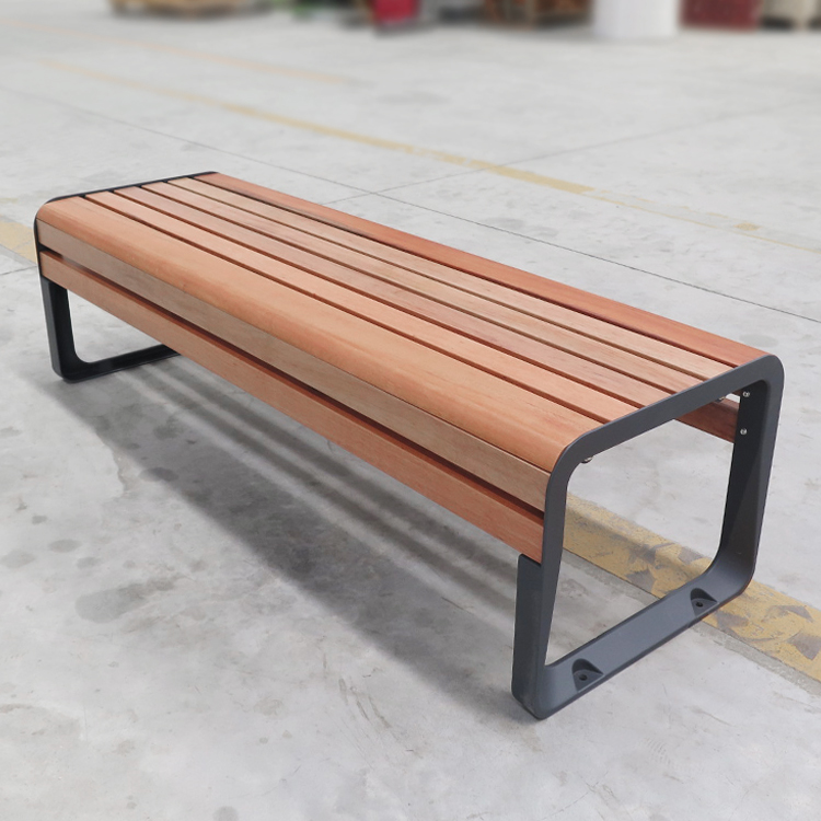 Leisure Backless Patio Park Street Bench Chair 2-Seater