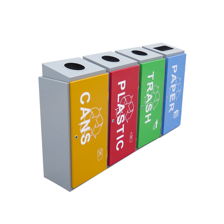 Stainless Steel Classify Garbage Recycle Bin 4 Compartment Manufacturer 10