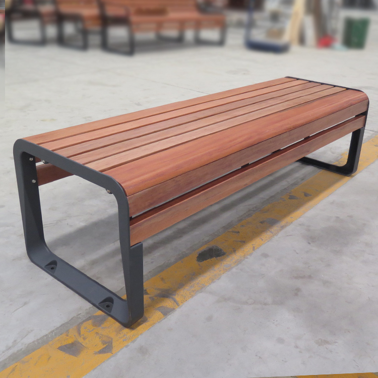 Leisure Backless Patio Park Street Bench Chair 2-Seater