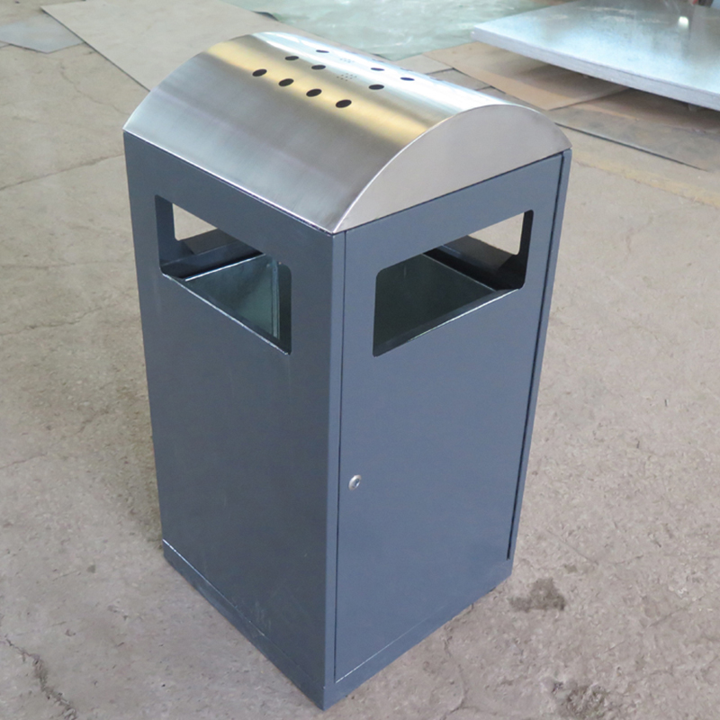 Ubran Street Square Stainless Steel Waste Bin Outdoor Manufacturer 3