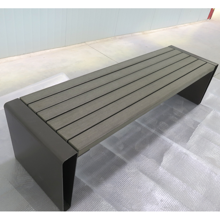 Modern Long Public Park Composite Wood Slats For Bench Backless 6ft