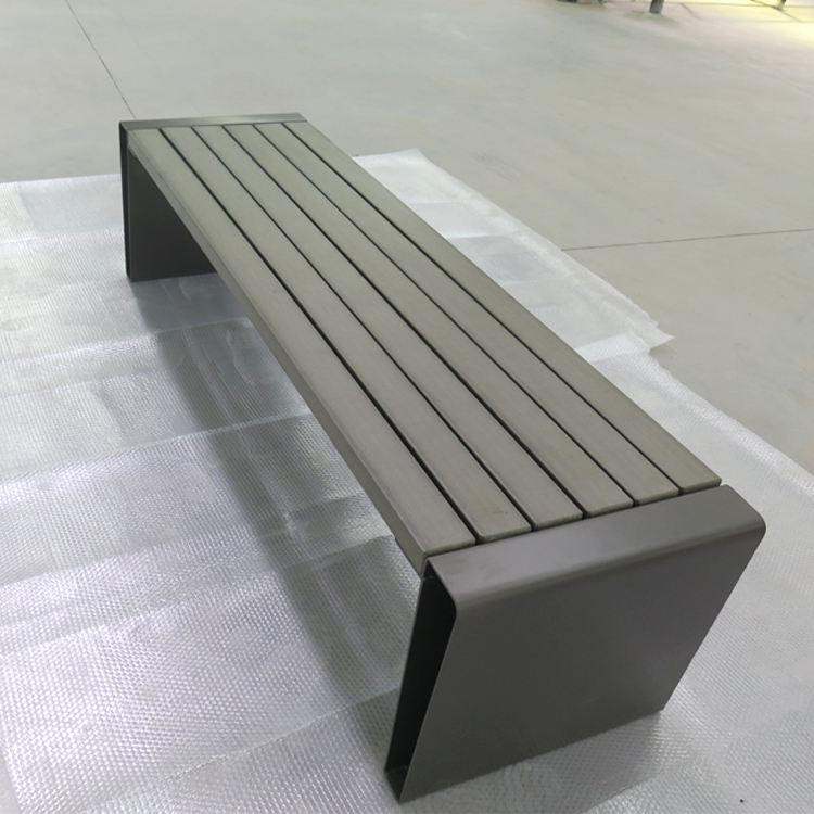 Modern Long Public Park Composite Wood Slats For Bench Backless 6ft