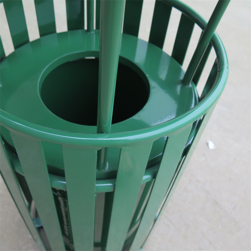 Outdoor Street Public Area Metal Slat Trash Bin Manufacturer 6