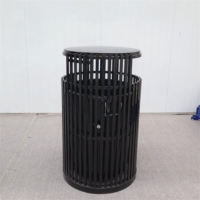 Factory Wholesale Outside Municipal Park Steel Commercial Garbage Receptacle 8