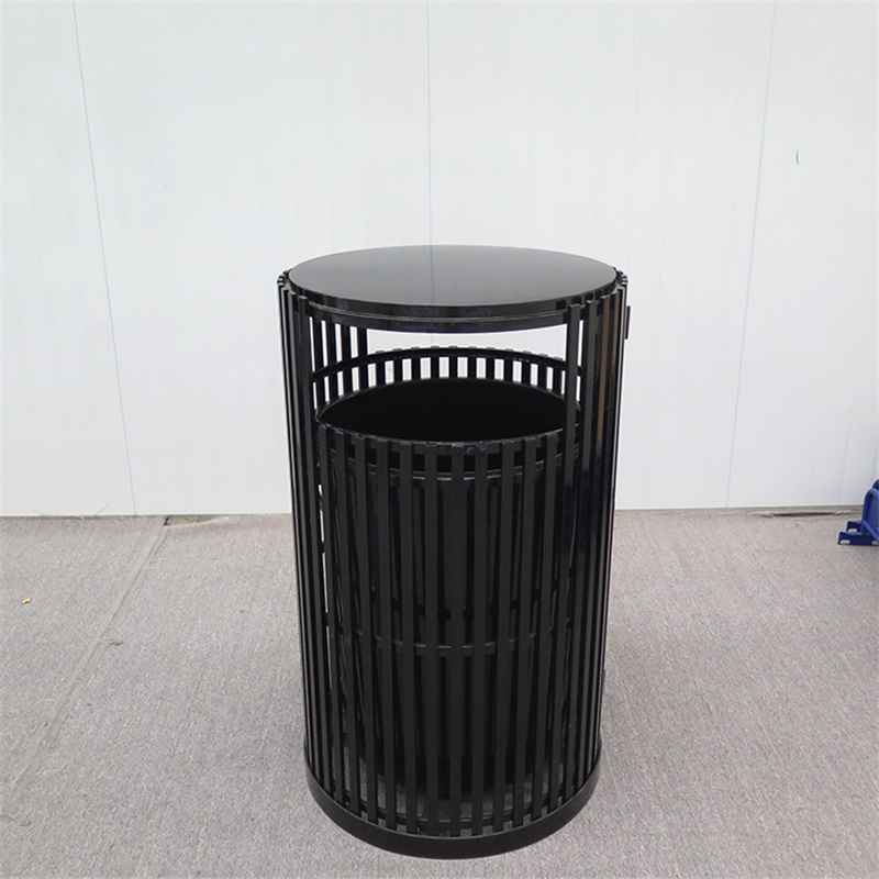 Factory Wholesale Outside Municipal Park Steel Commercial Garbage Receptacle 6