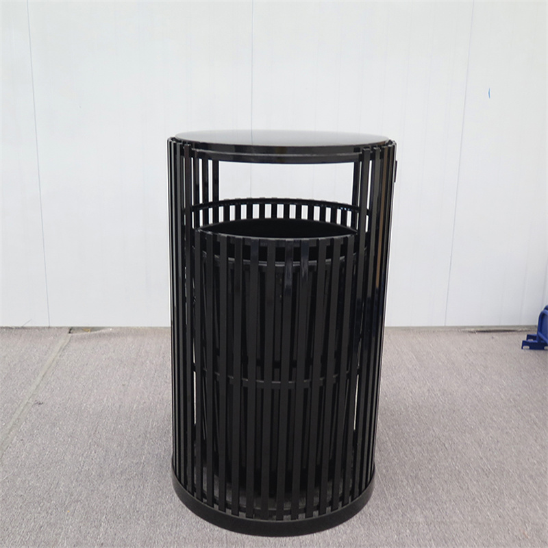 Factory Wholesale Outside Municipal Park Steel Commercial Garbage Receptacle 7