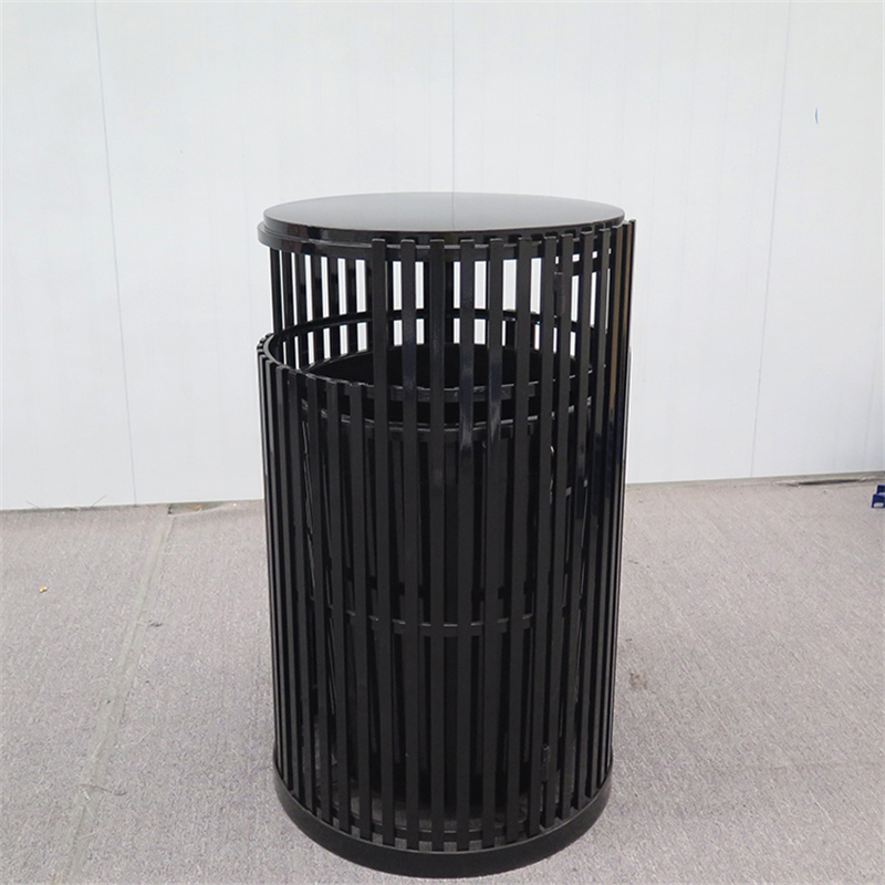 Factory Wholesale Outside Municipal Park Steel Commercial Garbage Receptacle 4