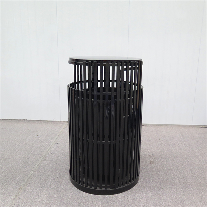 Factory Wholesale Outside Municipal Park Steel Commercial Garbage Receptacle 5