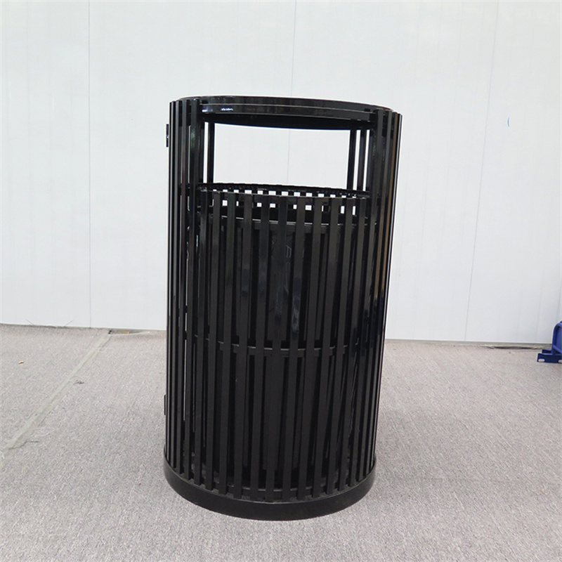 Factory Wholesale Outside Municipal Park Steel Commercial Garbage Receptacle 3