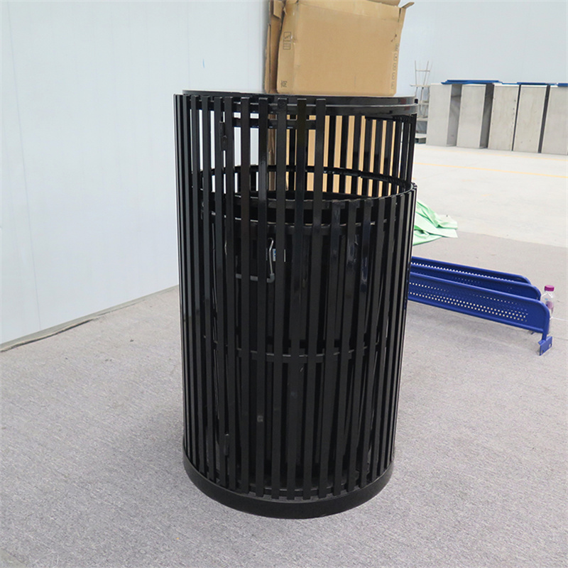 Factory Wholesale Outside Municipal Park Steel Commercial Garbage Receptacle 1
