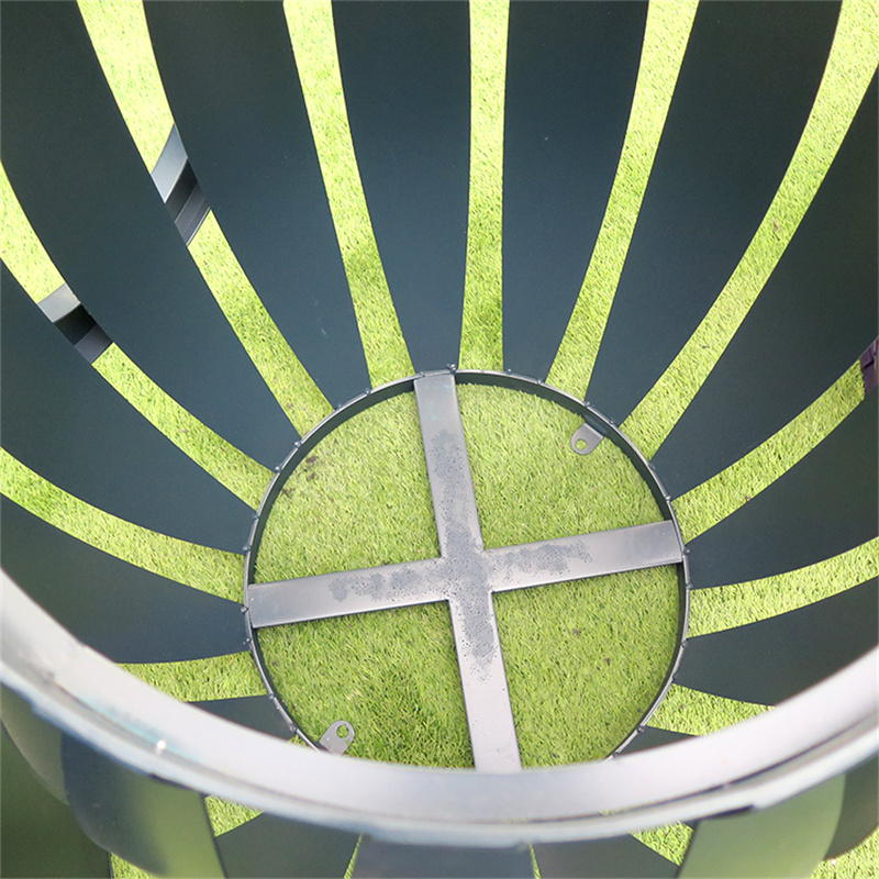 Outdoor Park Metal Slatted Trash Cans Commercial Waste Receptacle 7