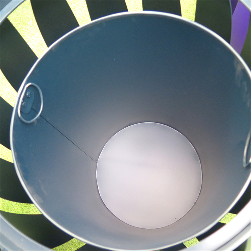 Outdoor Park Metal Slatted Trash Cans Commercial Waste Receptacle 6