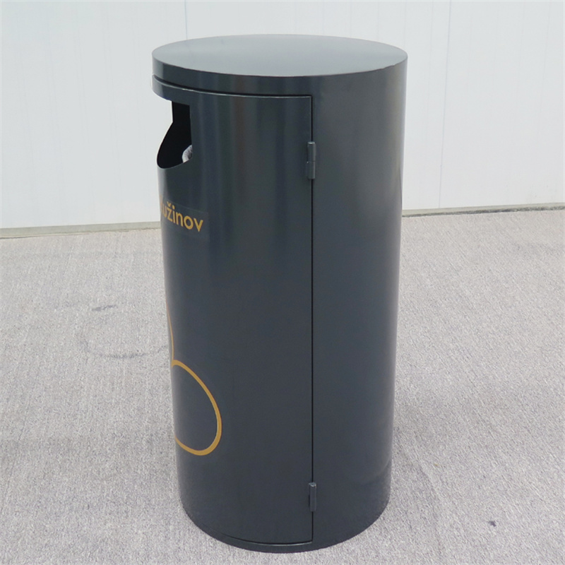  Street Outdoor Litter Bins Park Metal Trash Cans With Custom Logo4
