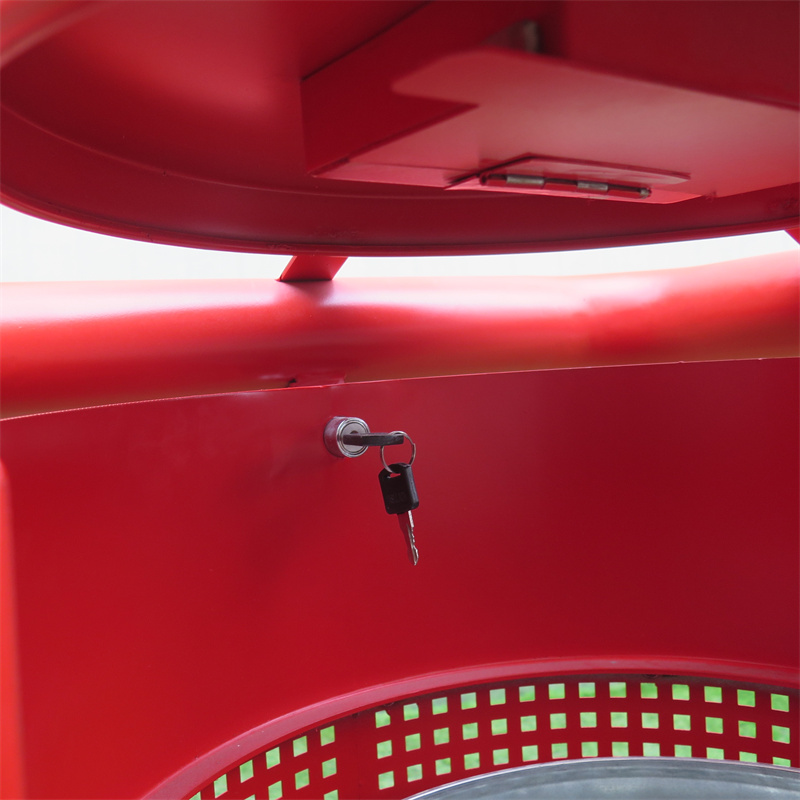 120 Litter Outdoor Standing Metal Red Litter Bin With Ashtray 