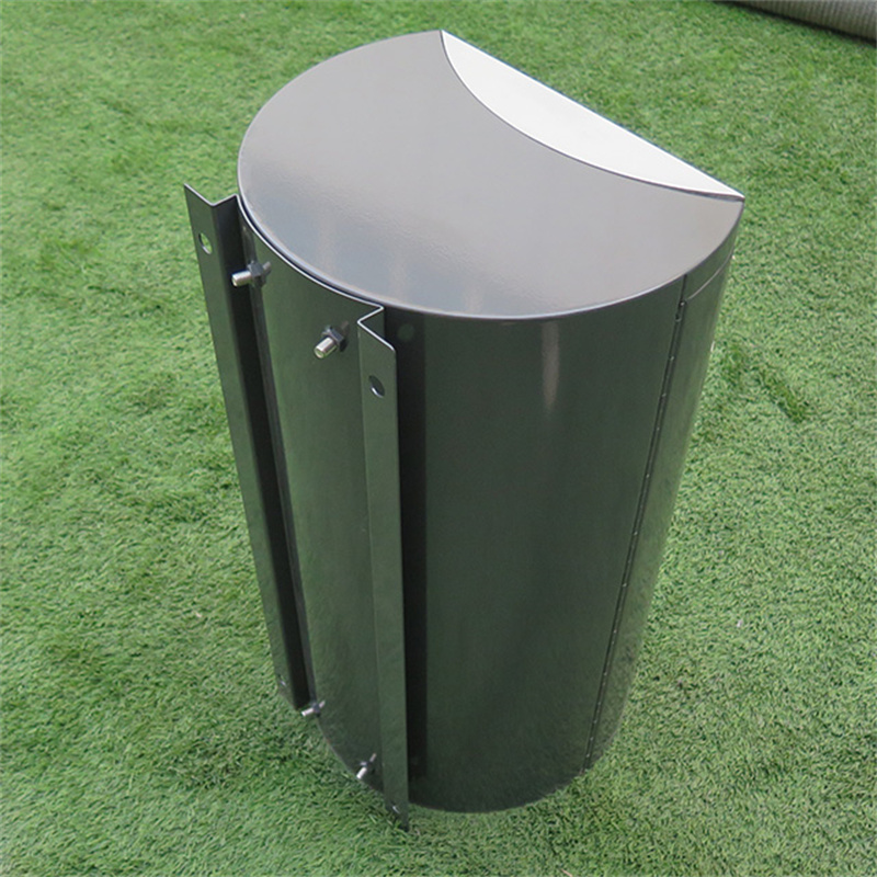 Factory Custom Standing Metal Pole Mounted Trash Cans For Ubran Public Street 11