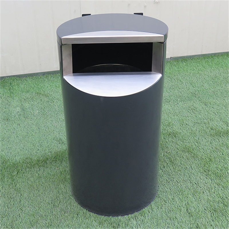 Factory Custom Standing Metal Pole Mounted Trash Cans For Ubran Public Street 10