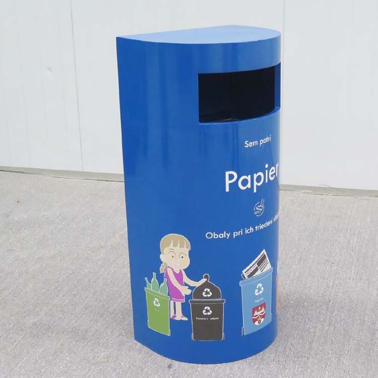 Outdoor Park Playground Steel Garbage Can Metal Trash Recycle Bins 