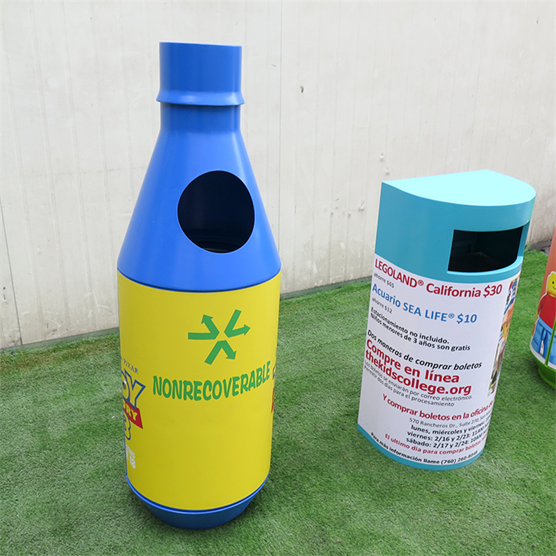 Outdoor Park Playground Steel Garbage Can 21