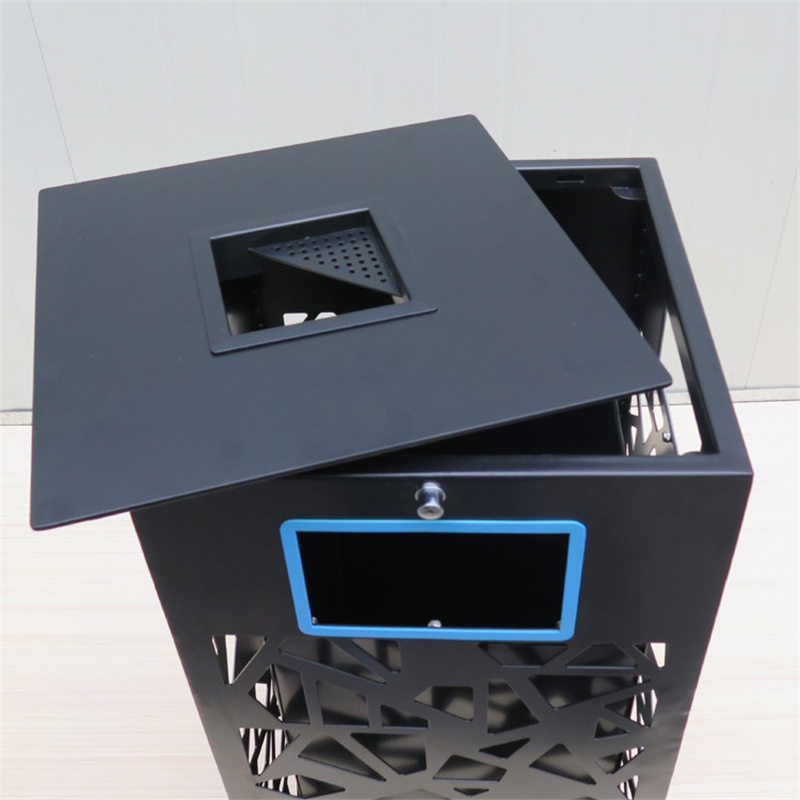 Factory Wholesale Modern Design Metal Trash Cans Outdoor Street Park 5