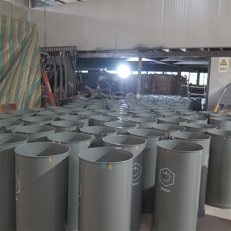 Factory Wholesale Outdoor Commercial Metal Street litter bin With lid 17