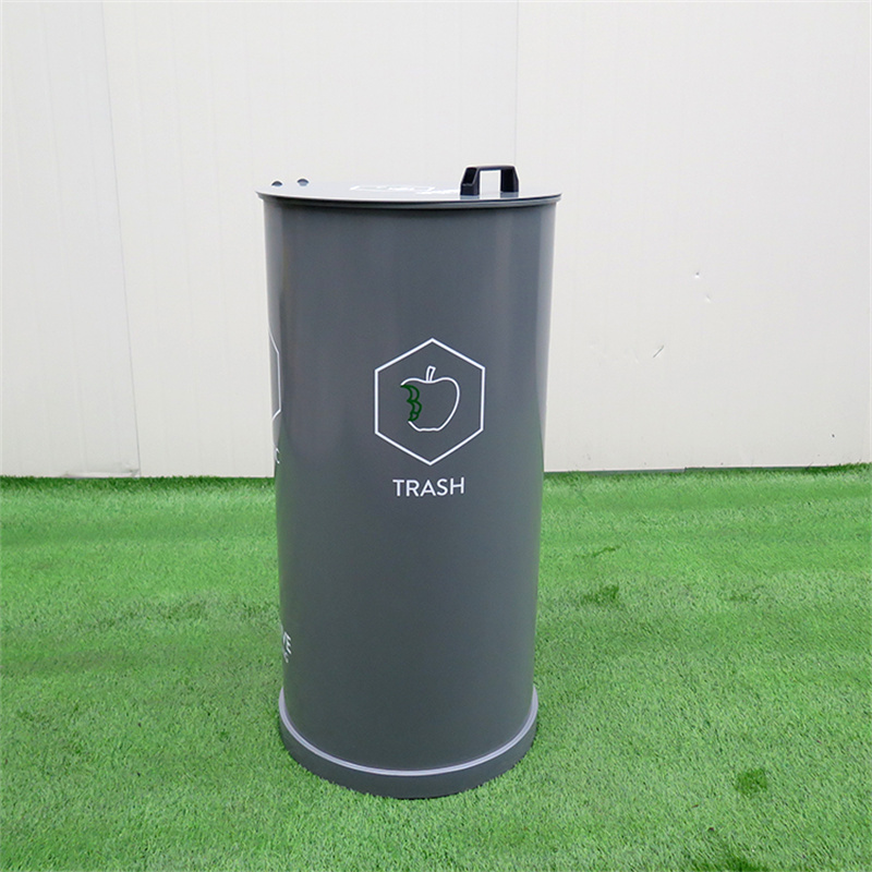 Factory Wholesale Outdoor Commercial Metal Street litter bin With lid 15