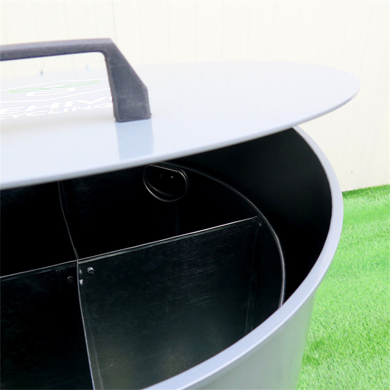 Factory Wholesale Outdoor Commercial Metal Street litter bin With lid 13