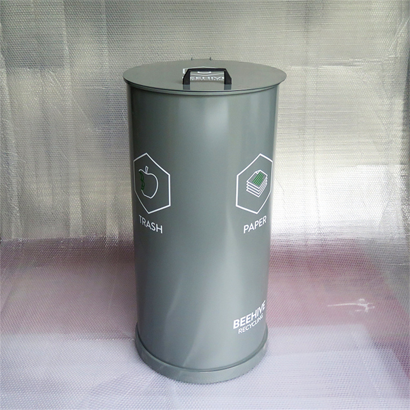 Factory Wholesale Outdoor Commercial Metal Street litter bin With lid 7