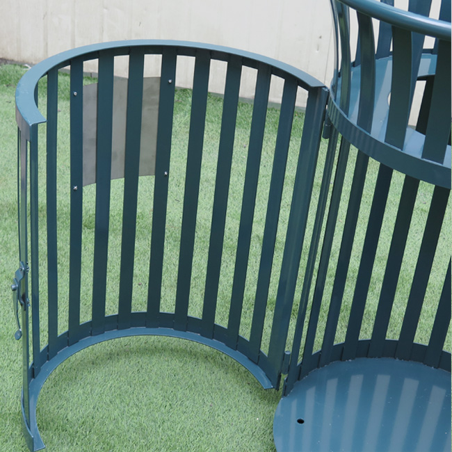 Factory Wholesale Steel Refuse Receptacles With Ashtray Decorative Outdoor Garbage Cans 