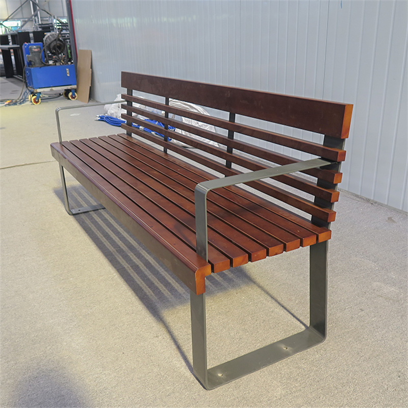 Wholesale Street Furniture 1.5/1.8mm Patio Wood Park Bench For Outside 4
