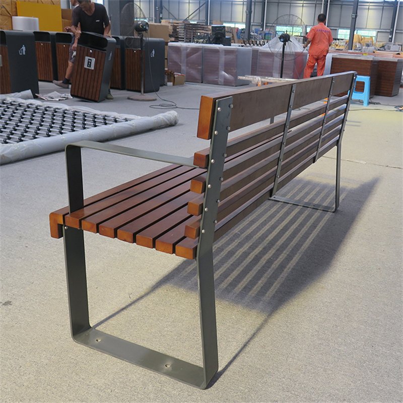 Wholesale Street Furniture 1.5/1.8mm Patio Wood Park Bench For Outside 3