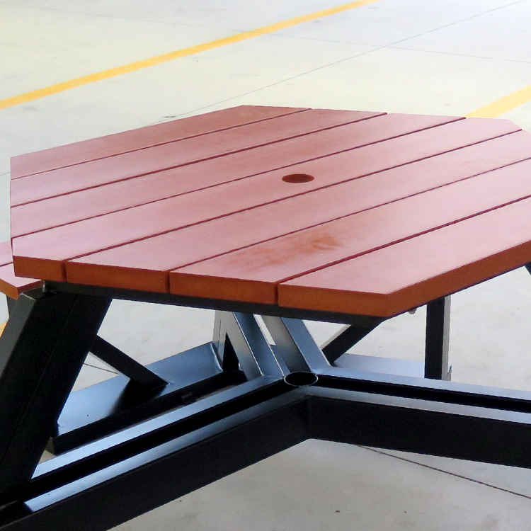 HMF-L22003Heavy Duty Outside Park Commercial Picnic Tables Recycled Plastic 1