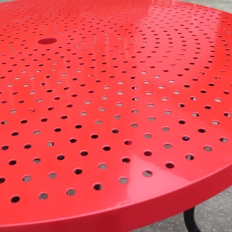 HPIC06Circular Pattern Outdoor 6' Round Steel Portable Picnic Table With 4 Seat